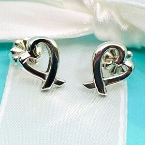 Tiffany & Co. Large Picasso Loving Heart Earrings Silver 925